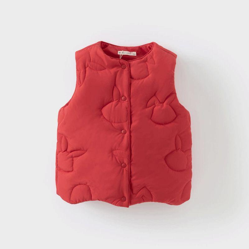 David Bella Children s Padded Vest 2026 New Model Warm Winter Clothing for Girls New Year Outing Thickened Baby Vest Red [Ready Stock] 130