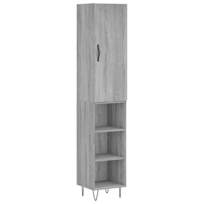 VidaXL Highboard Sonoma Grey 34.5x34x180 Cm Engineered Wood 3199015