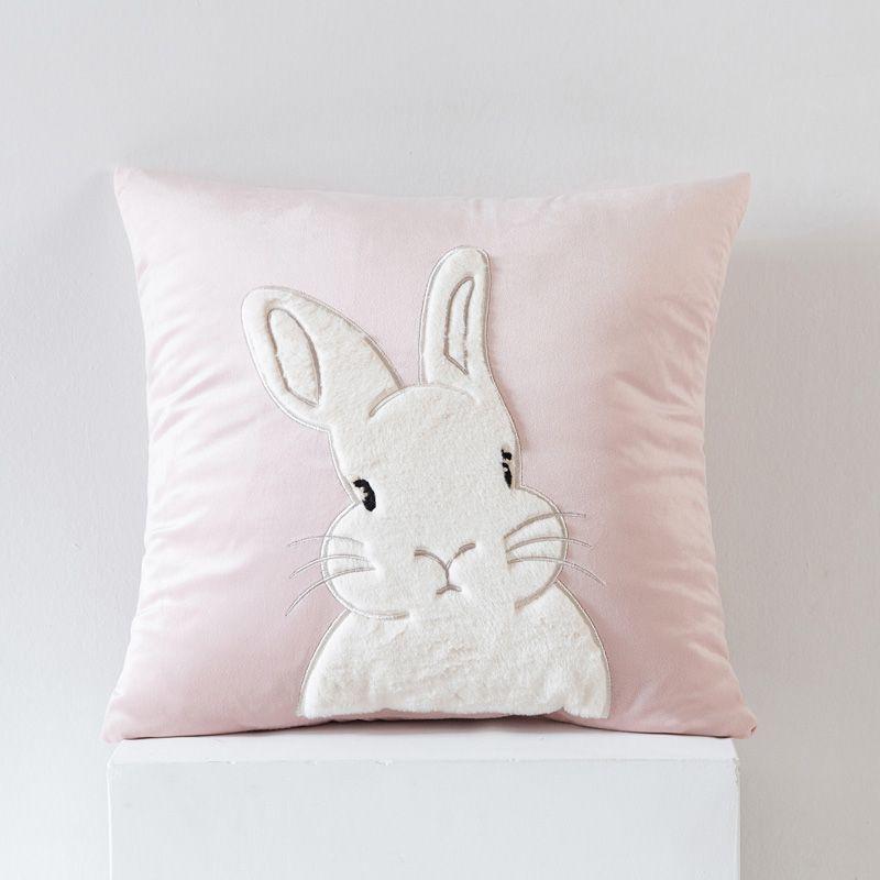 1pcs Cartoon Rabbit Cat Embroidered Cushion Pillow Cover Cute Home Sofa Decorative Cushion Case Gorgeous 45cm Soft Pillowcase