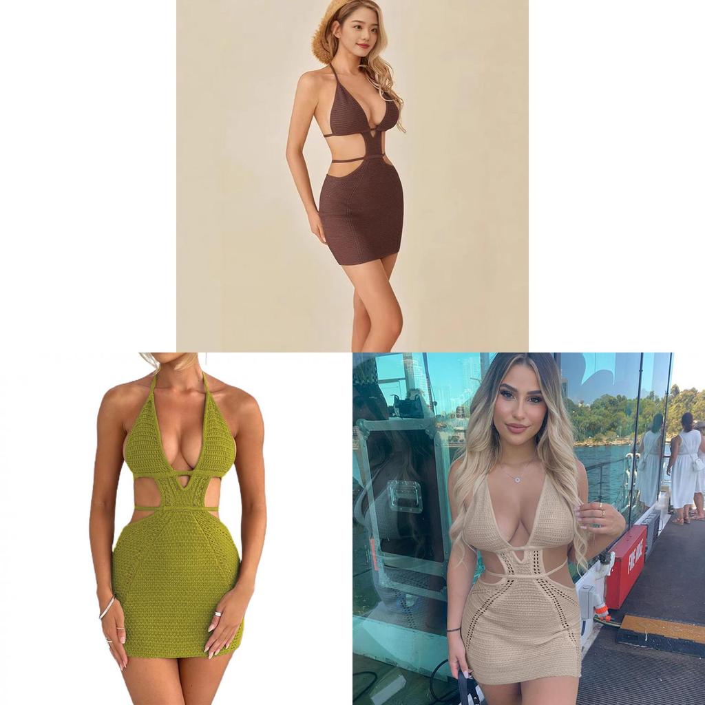 Sexy Spaghetti Strap Dress With Cross Ties For Summer Casual Wear
