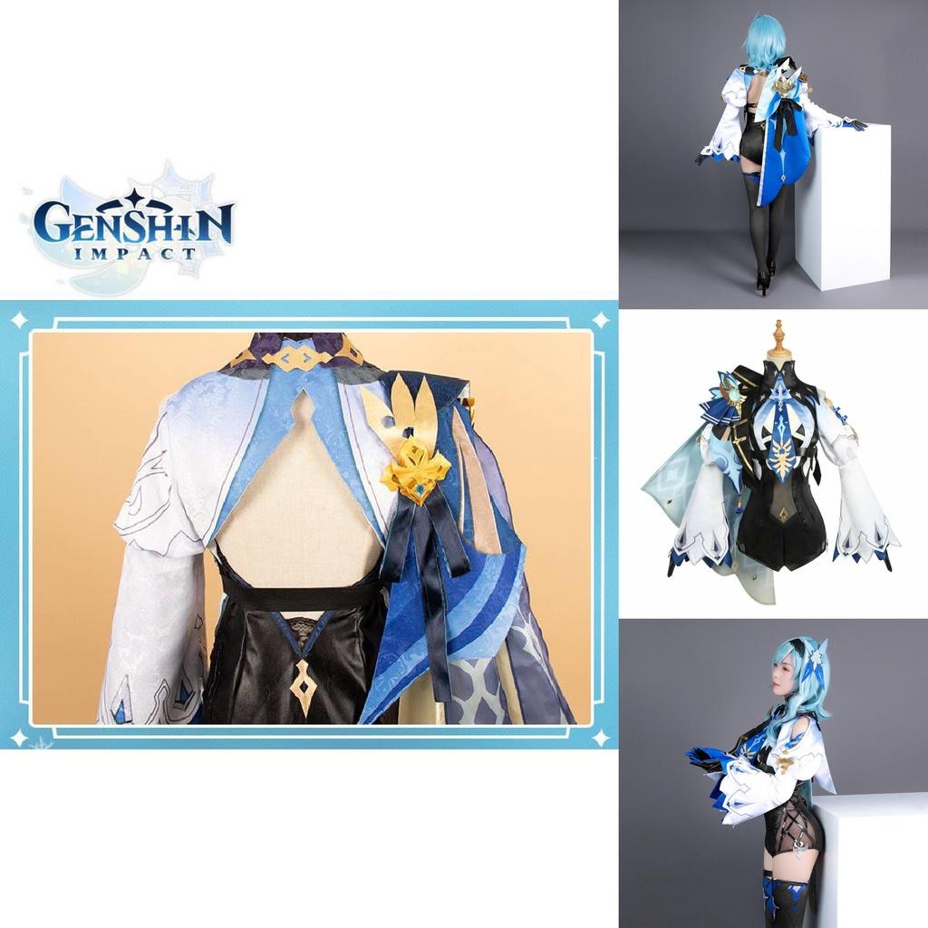 Exquisite Genshin Impact Eula Cosplay Costume Pu Bodysuit Set For Halloween And Christmas