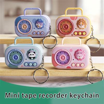 Vintage Style Mini Voice Recorder Keychain Toy Novelty Portable Retro Audio Gift For Kids Adults