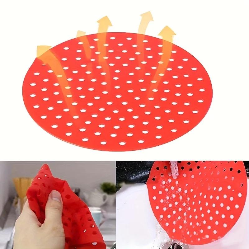 2pcs-Reusable Silicone Air Fryer Liner - Easy Clean, Non-Stick Mat For Healthier Cooking-Kitchen Baking Supplies