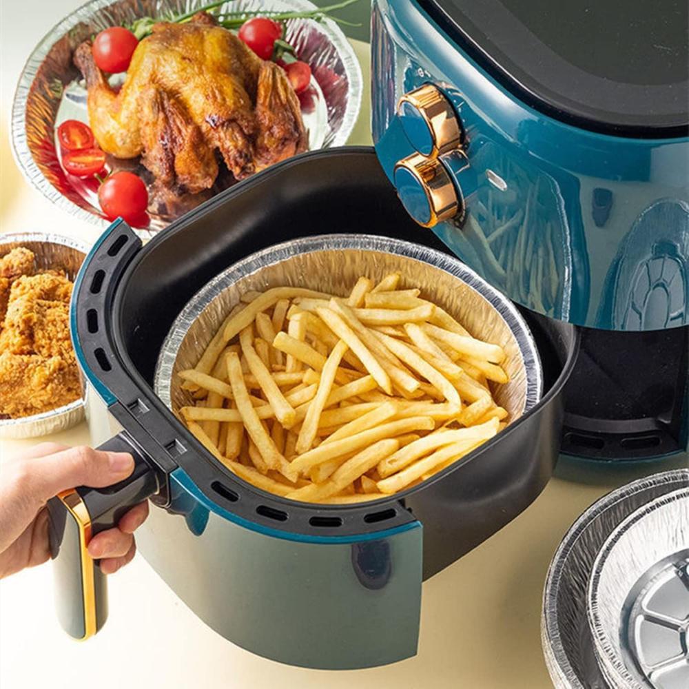 Baking Microwave Aluminum Foil Tin Box Air Fryer Liner Containers Round Aluminium Foil Trays