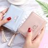 Women's Korean-Style Trifold Wallet: Compact Coin Purse, Multi-Card Slots, Money Clip with Tassel