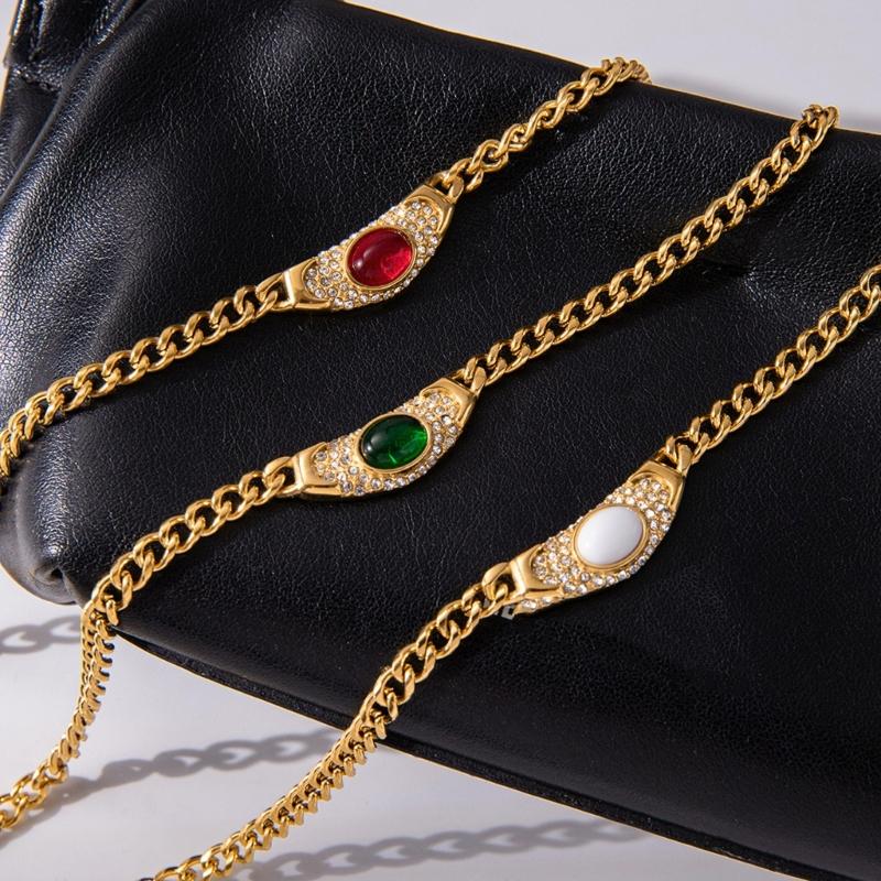 Minimalistický Elegantní Přívěsek se Zirkonovým Akcentem Řetízek z Nerezové Oceli Šperk Pro Ženy Denní Nošení Dárek