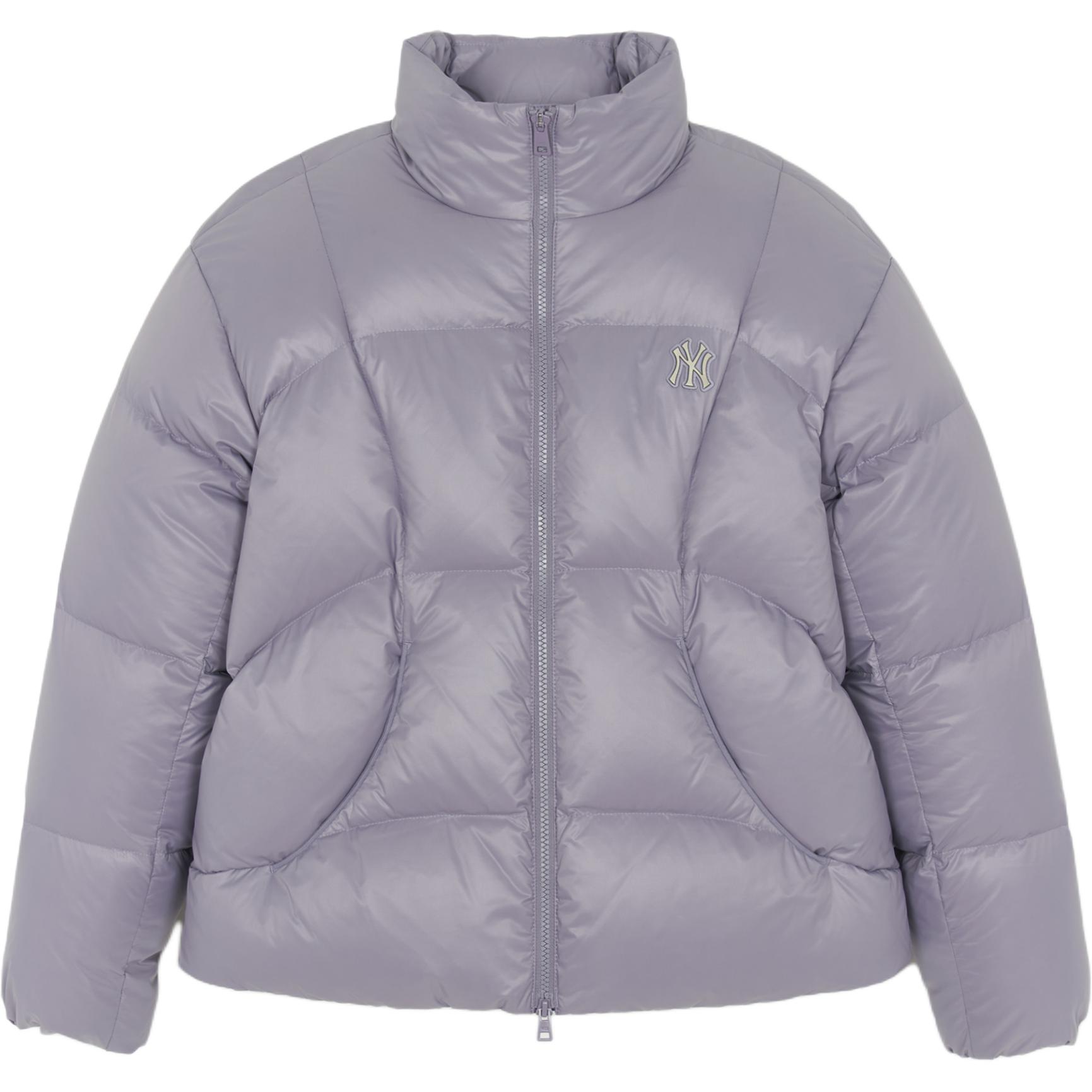 MLB Down Jackets Unisex Light Purple Stand Collar Moderate 3ADJB2656-50VOP XS