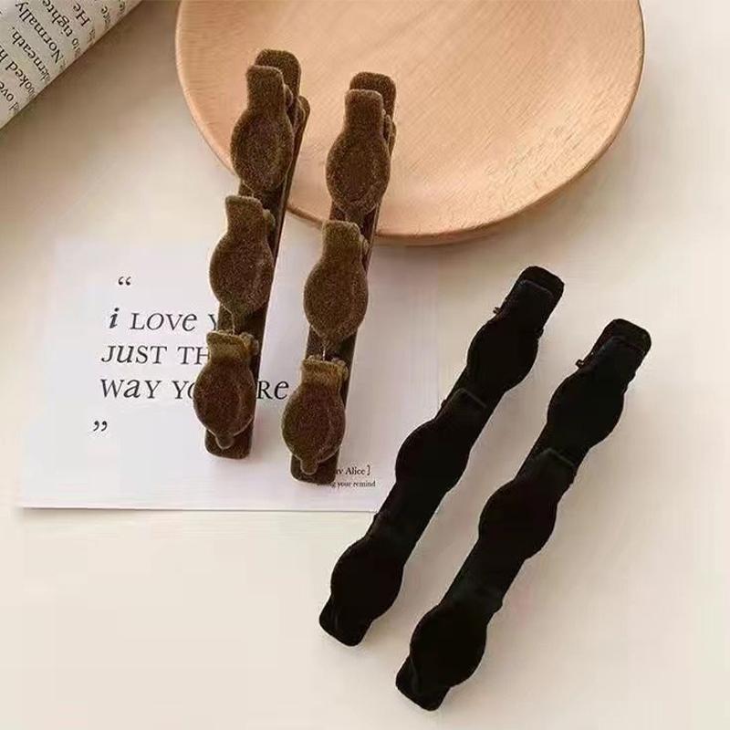 

3/4/6 шт. Флокированные заколки для волос для женщин Боковые плетеные заколки для волос Милые заколки для волос с челкой для девочек Набор аксессуаров для волос