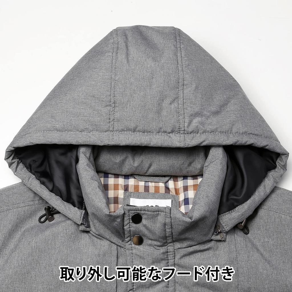 UNITED Long Down Coat with Hood Size Men's Water-Repellent (JP, Alphabet, 3L, Gray)