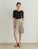 G Mar Two Tuck Bermuda Pants Light Gray