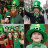 Patrick's Day Complete Irish Clovers Costume Set Green Hat Shamrock Beard Sequined Tie Necklace and Glasses