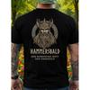 Hammersbald Men's German Text & Geometric Graphic T-Shirt - Nordic Style Crew Neck Short Sleeve Tee Suitable for All Seasons, Casual Outdoor &