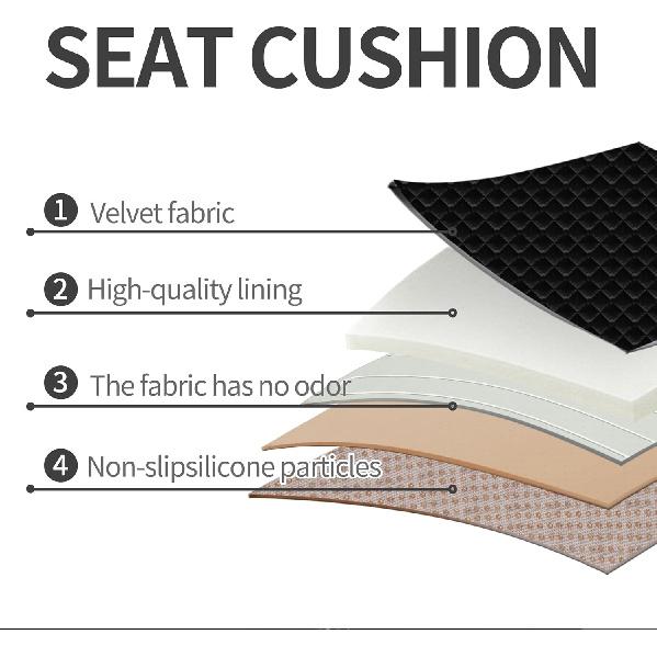 Driver Or Passenger Car Seat Cushion Comfortable Seat Cover For Cars Trucks SUV Van Full Back And Seat Cushion-Black