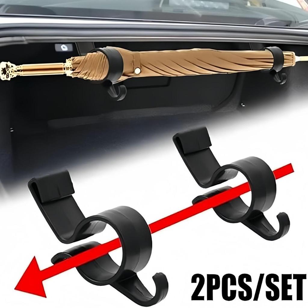 Umbrella Holder Multifunctional Trunk Hooks Hanger Holder Clip Boot Organizer Trunk Back Stand For Headrest Purse Automotive