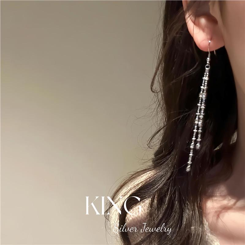 658 Starlight Tassel Earrings | Gold-Plated 925 Sterling Silver Super Sparkle, High-End Luxury Design