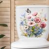 Various Green Plants Flowers Wall Sticker Bathroom Toilet Decor Decals Living Room Cabinet Home Decoration Self Adhesive Mural