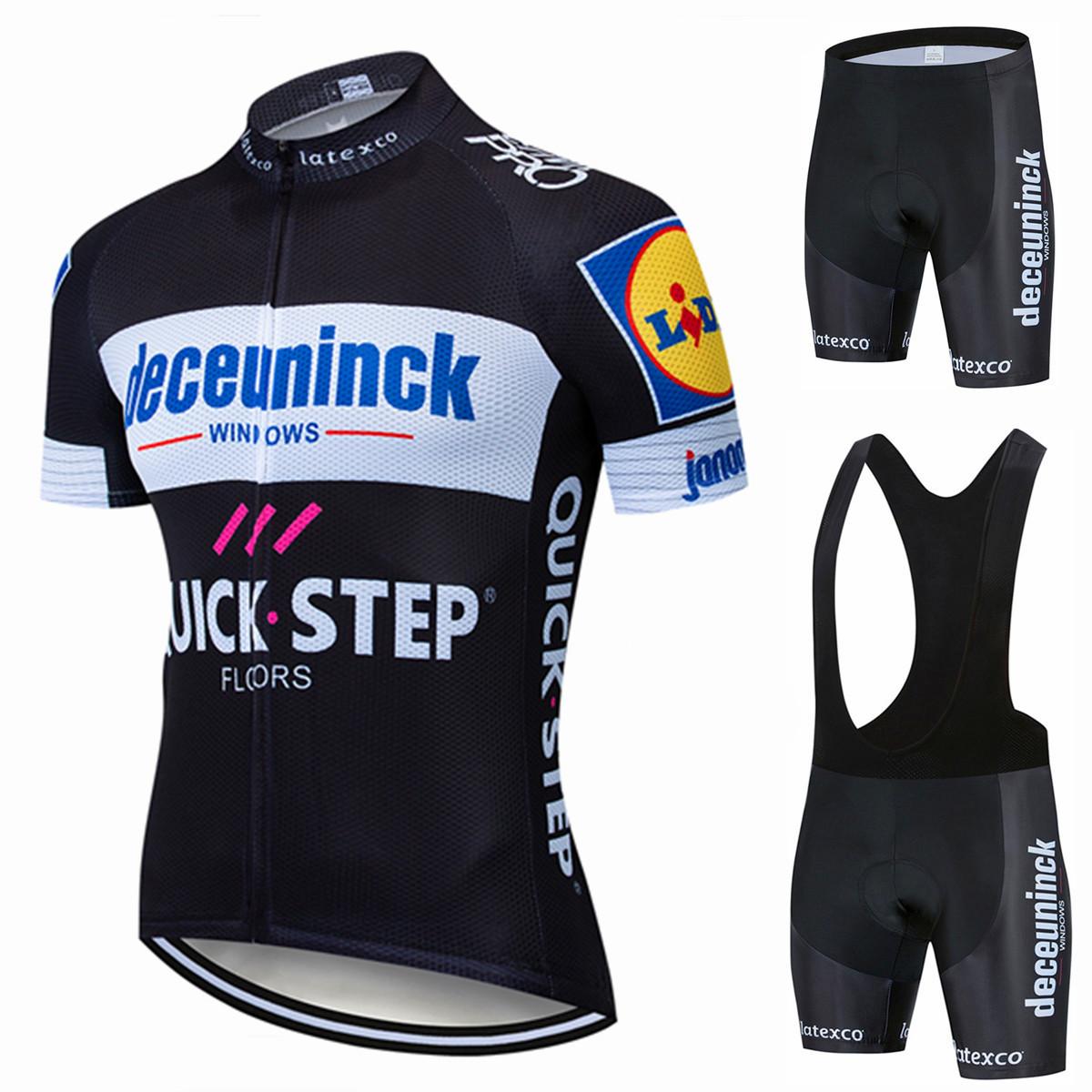 

Комплект велосипедного трикотажа Quick·Step для мужчин с коротким рукавом, комплект из анти-УФ-велосипедного трикотажа для велосипеда Pro Team, летняя одежда для велоспорта