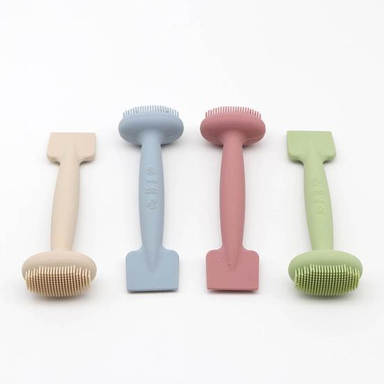 Facial Mud Applicator Brush Double-Headed Massage Brush with Ergonomic Handle Multi-purpose Face Clay Body Lotion Application Brush