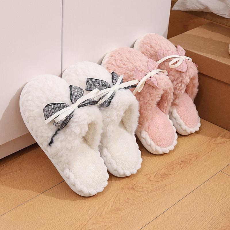 Модные хлопковые тапочки с бантом — фото 3