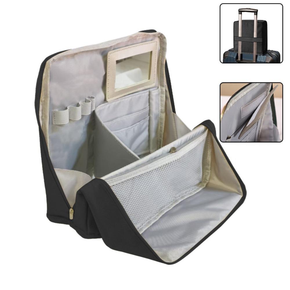 Standable Skincare Storage Bag Large Capacity Student Stationery Bag Cosmetic Organizer  Travel чёрный