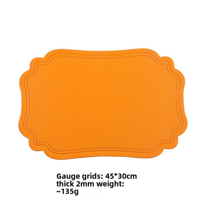 Retro Imitation Leather Placemat Waterproof and Oil-proof Western Dining Mat Nordic Thermal Insulation Mat Table Mat Household Anti-scalding Mat