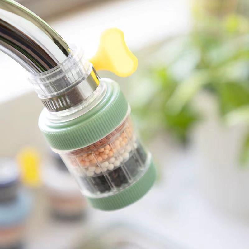 Universal 6-Layer Rotatable Faucet Filter: Detachable, Washable, Anti-Splash for Kitchen & Shower.