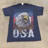 Y2K USA Eagle T-Shirt Adults M Navy Blue Graphic American Flag Retro Grunge