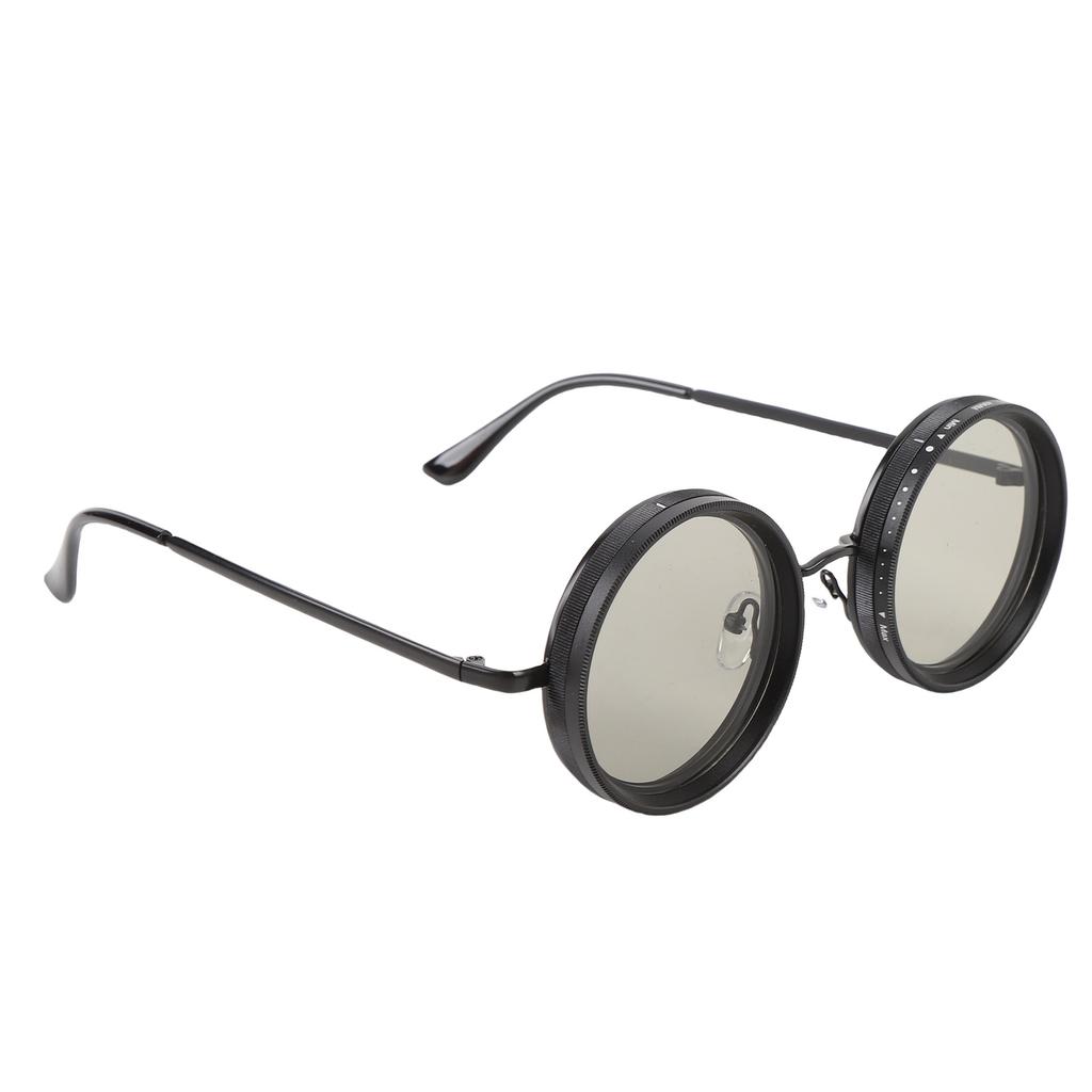 Adjustable Tint Sunglasses Round 49MM Lens Sun Proof Polarized Sunglasses with ND Filter for Men Fishing