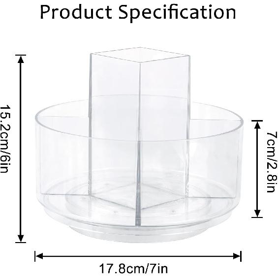 360° Rotating Makeup Organizer Clear Lazy Susan Organizer for Vanity, Cosmetic Display Cases for Bathroom Countertop, Makeup Storage Organizer,