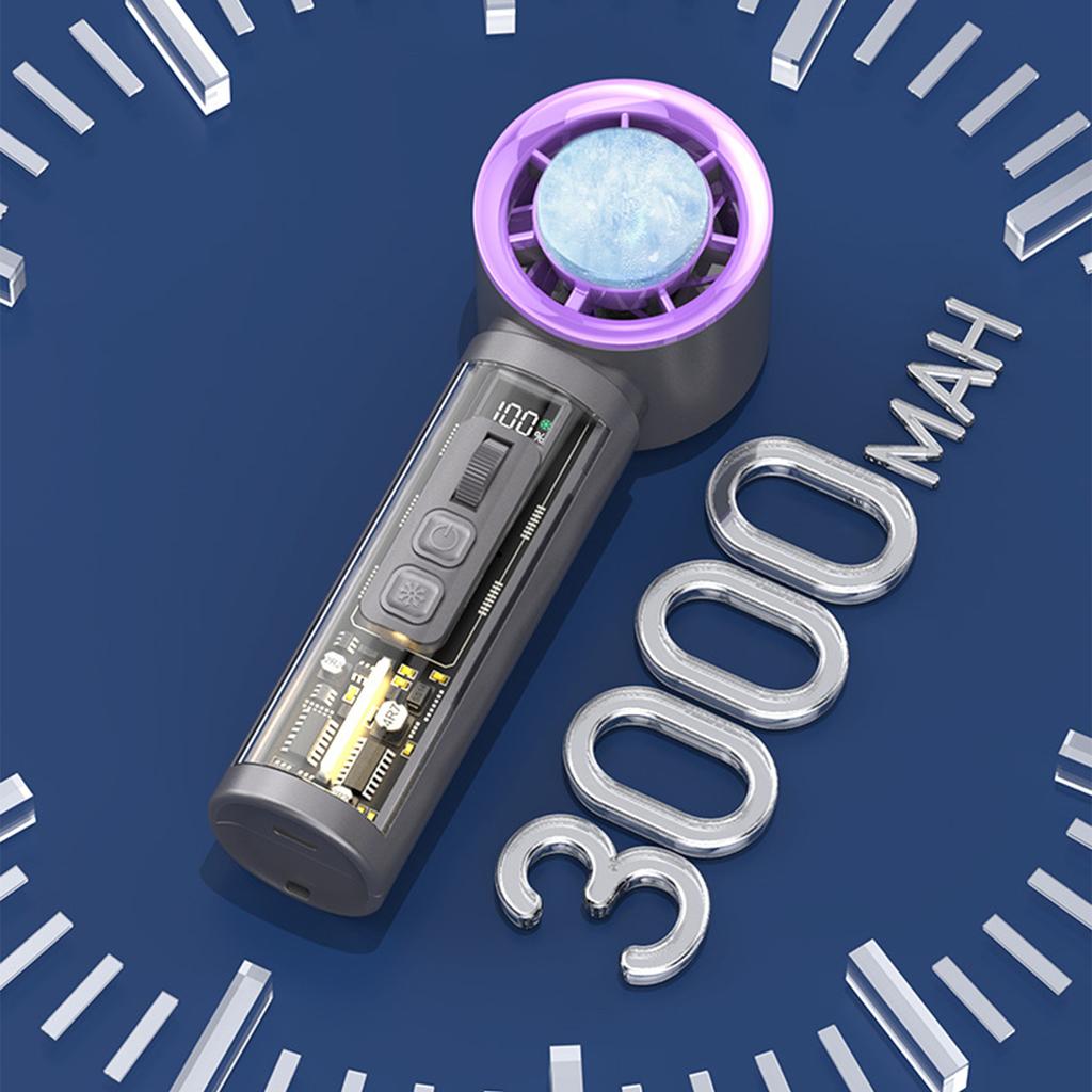 Mini Portable USB Rechargeable Handheld Turbo Fan with Ice Cooling Function and High Speed Turbine Fan for Home and Travel Use