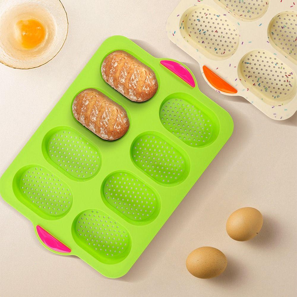 8 Grids Silicone Cake Mold Non-Stick Heat Resistant Bread Baking Form Silicone Reusable Bread Loaf Pan Baking Tool