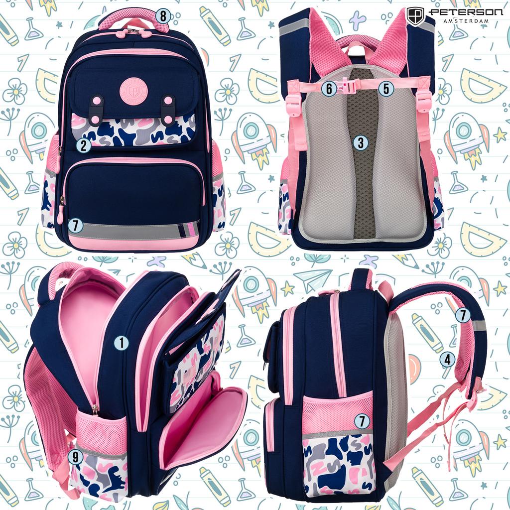 PTN PS2-6074 Navy-Pink Backpack