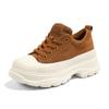 Frosted Leather Thick Baseplate Shoes, High and Thin Ins Tide Casual Shoes In Spring and Autumn