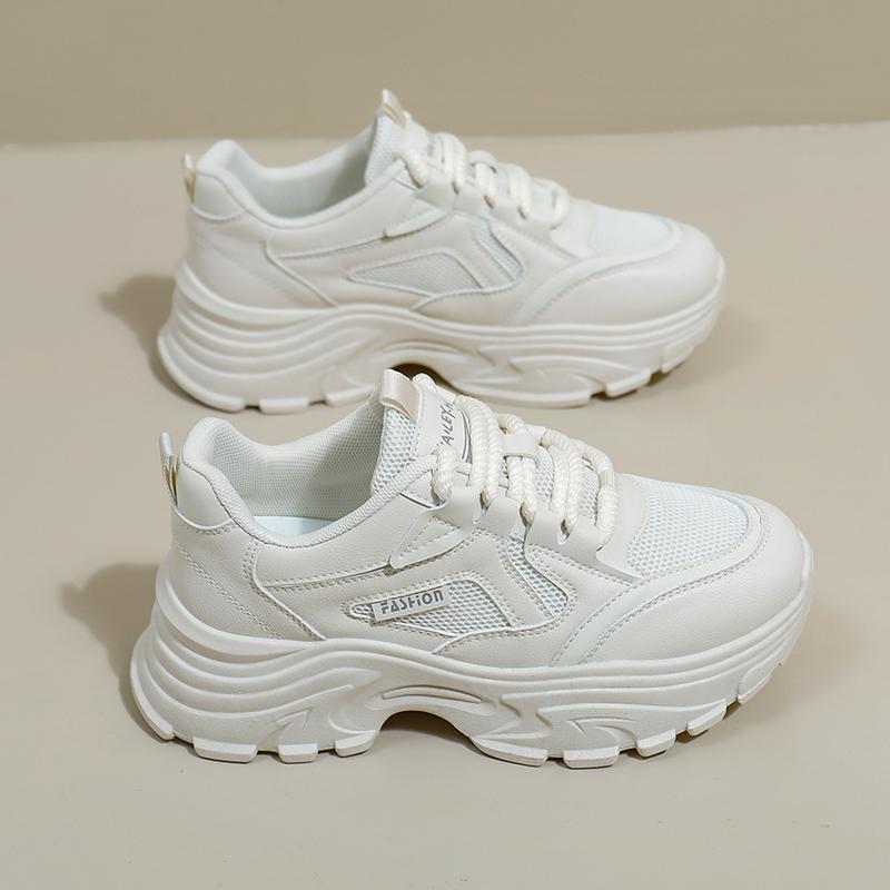 CRLAYDK 2024 New Women's Chunky Sneakers Lace Up Platform Mesh Walking Shoes Fashion Casual Wedge Sport Dad Running Tennis