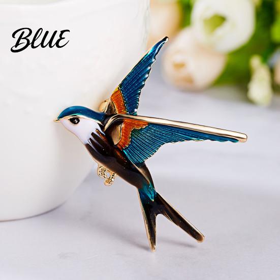 Brooch Accessory Pin Colorful Enamel Swallow Design Sweaters Bag Necklace