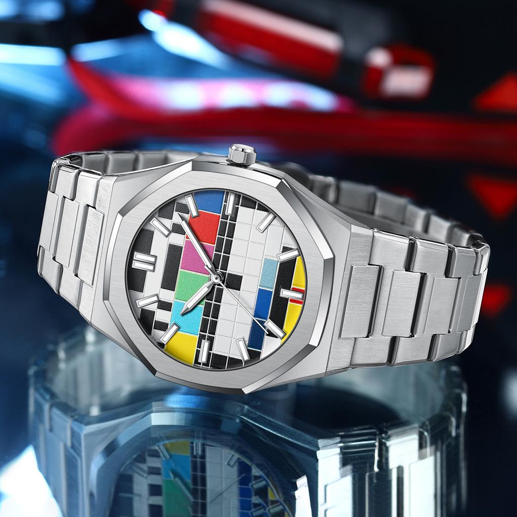 New Fashion Luxury Watches For Man Creative Dial Unique Design Luminous Steel Strap Waterproof Quartz Watch Gift reloj hombre