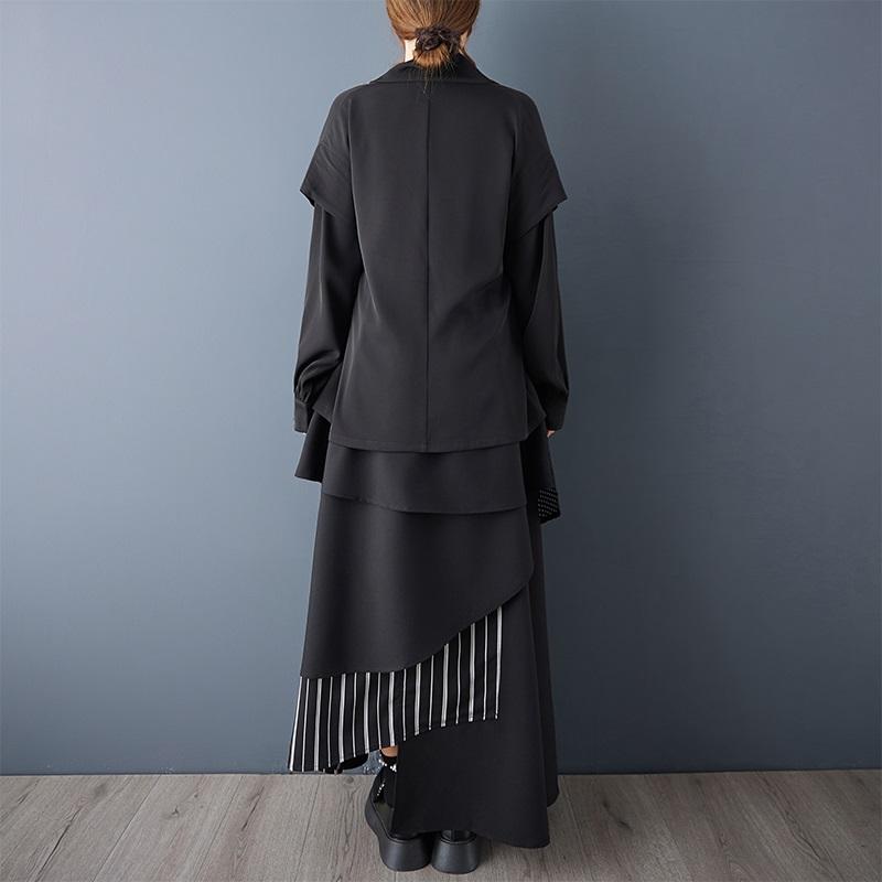 long sleeve oversized Black shirts & blouses for blouse Casual loose spring Autumn tops women button up shirt