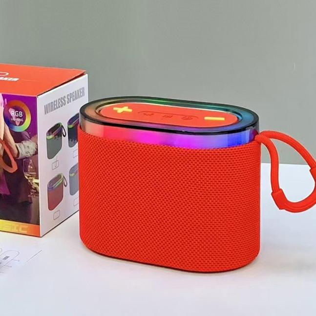 Wireless Portable Bluetooth Speakers with for USB AUX TF Card Player 5W Output RGB Colorful Light Fabrics Sound Box