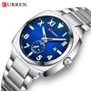 CURREN Fashion Men's Quartz Watch Independent Seconds Dial and Date-Day Stainless Steel Waterproof Luminous Wristwatches