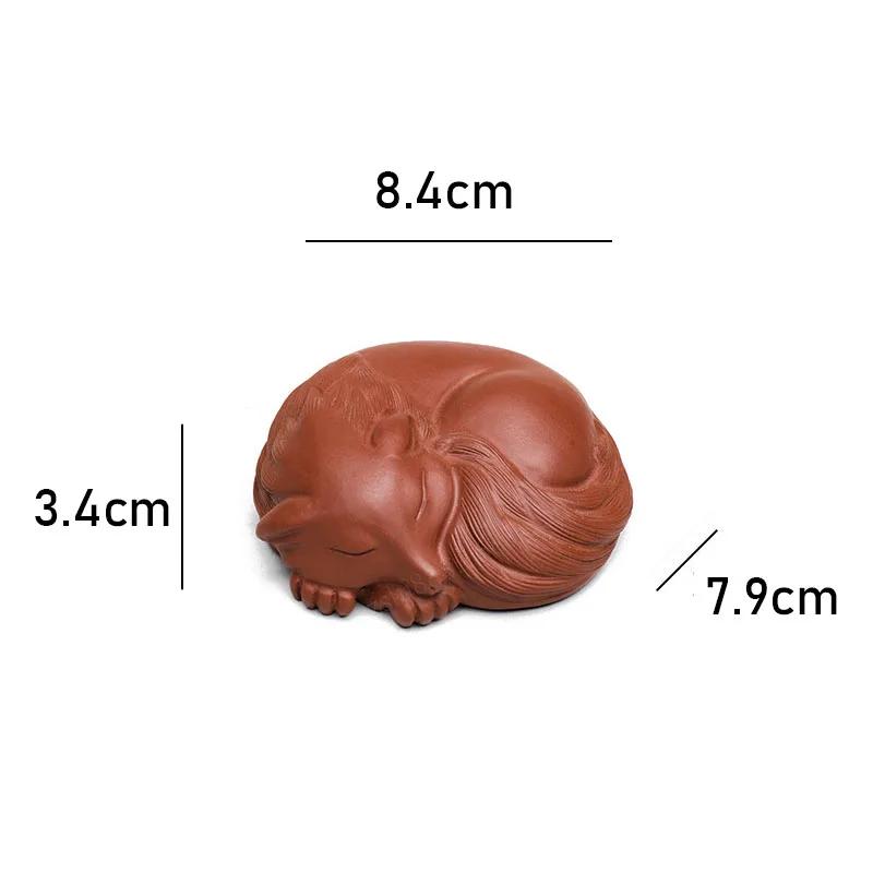 

Yixing Yixing Purple Clay Tea Pet Lucky Fox Animal Tea Statue Home Tea Table Decoration chinese 8.4x3.4x7.9cm