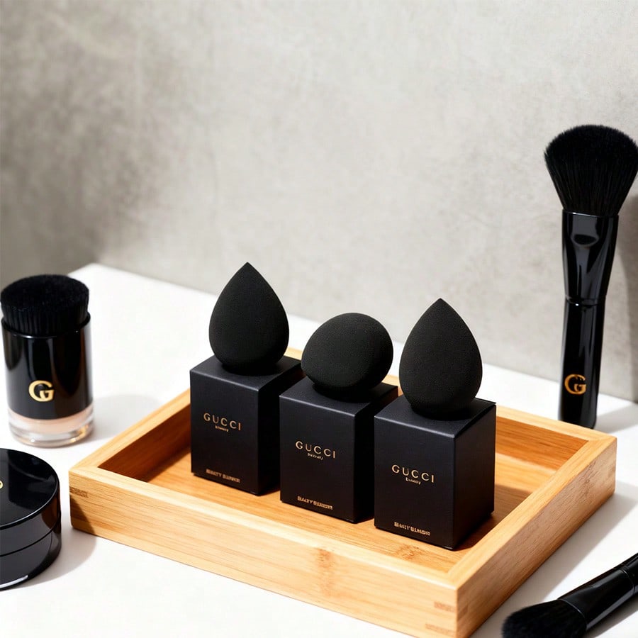 1 schwarzer Make-up-Schwamm, leichter und luxuriöser Make-up-Schwamm