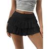 Women's Layered Lace Ruffle Mini Skirt High Waist Tiered Short Skirt Romantic Party Summer