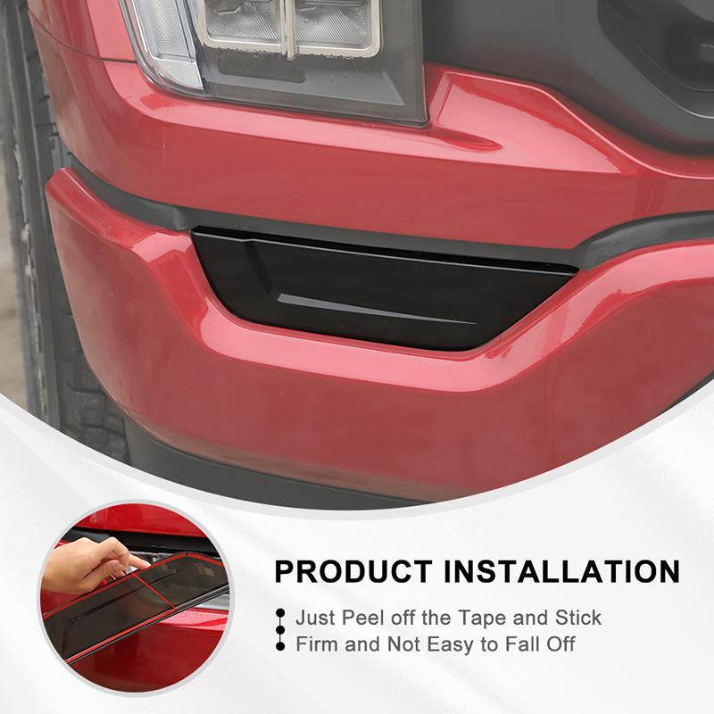Car Front Fog Light Cover Trim Fog Lamp Decoration Guard for Ford F150 2021 Up Accessories Smocked Black
