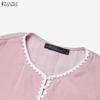 ZANZEA Womens Casual Round Neck Summer Short Sleeve Dress