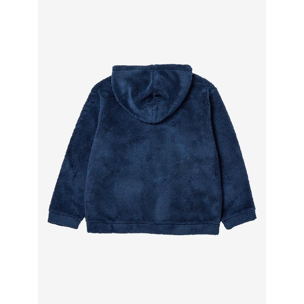 Daiso [common] Fluffy Long Sleeve Fleece Hoodie Zip Up Xl Navy