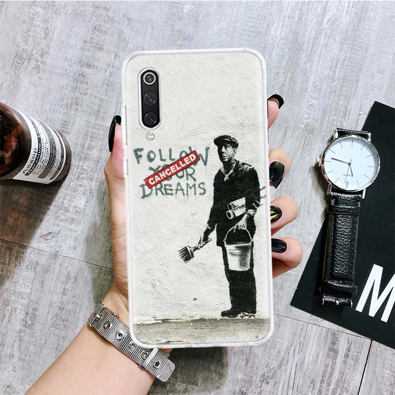 

Чехол для телефона с граффити Бэнкси для Xiaomi Redmi Note 10 9 8 11 Pro 11T 11S 10S 9S 9A 9C 9T 8T 8A 7 7A 5 с художественным рисунком, чехол Redmi Note 10(10S)