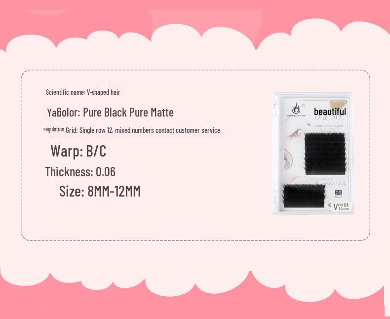 2024 V-Shaped Magnetic Grafting Eyelashes, 0.06 Natural Dense Blooming False Soft Lash Extensions