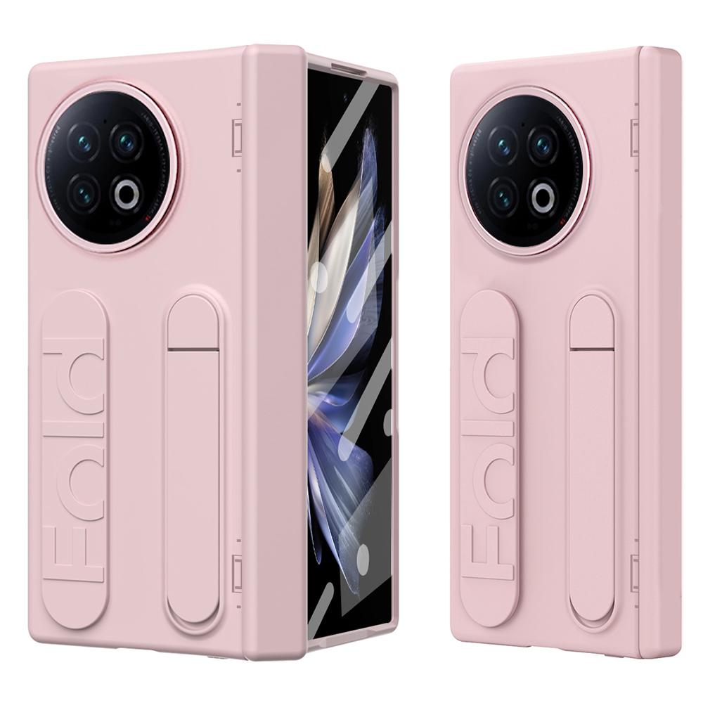 

For vivo X Fold2 Case Kickstand Wristband Hard PC Phone Cover Pink