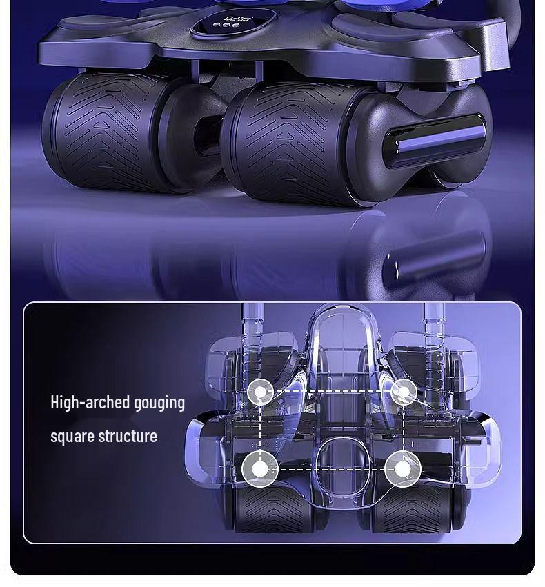 Automatic Rebound Ab Roller: Four-Wheel Abdominal Trainer for Home Slimming and Muscle Exercise