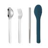 3pcs/set With Silicone Case Children's Tableware Set 304 Stainless Steel Flatware Set  Camping